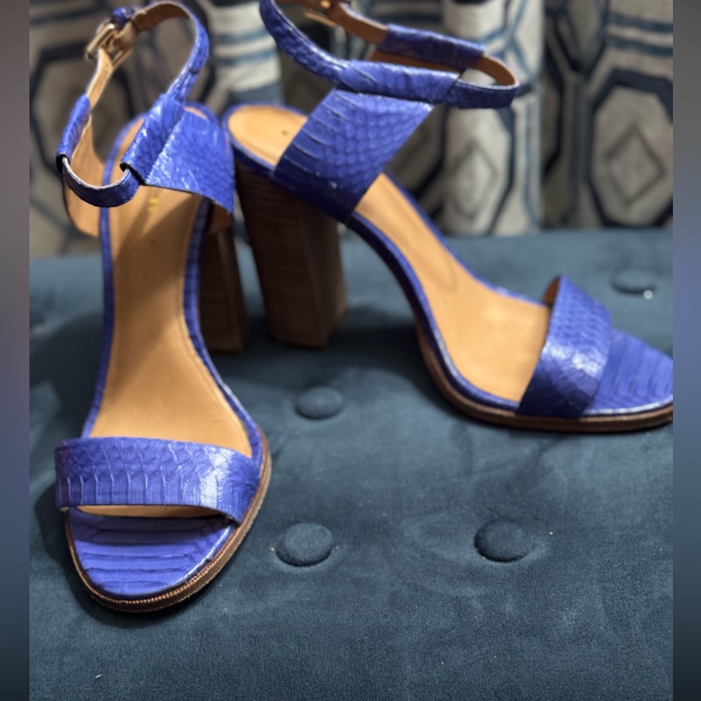 Coach “Lexey” Leather Snakeskin Sandals